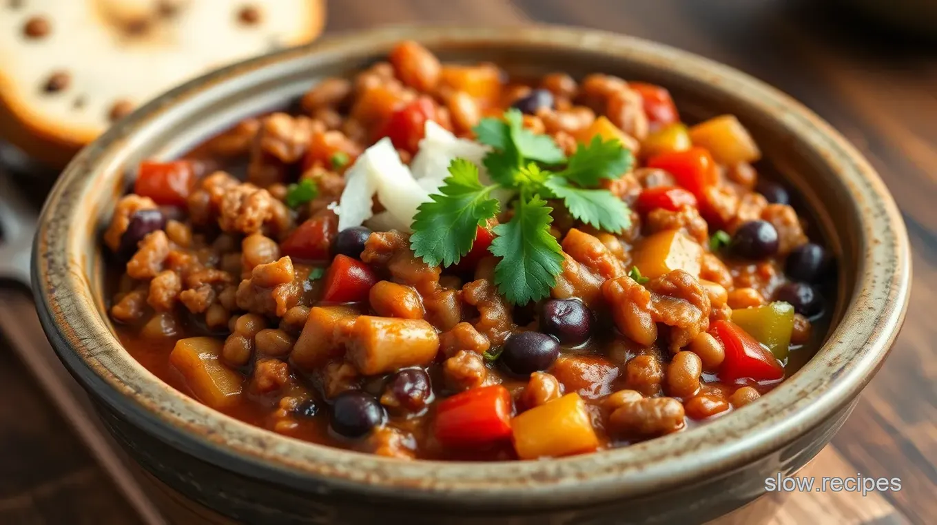 Hearty Slow Cooker Ground Turkey Chili