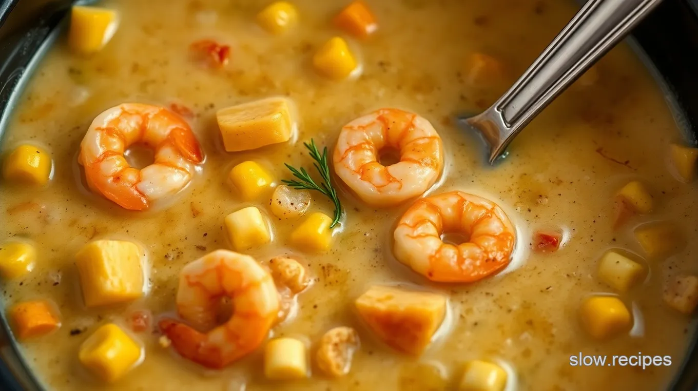 Slow Cooker Cajun Corn and Shrimp Chowder