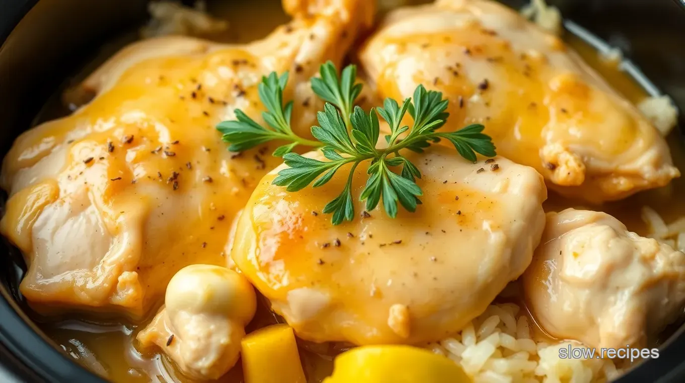 Slow Cooker Lemon Herb Chicken Breast