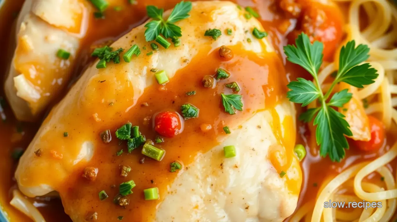 Slow Cooker Frozen Chicken with Herb Sauce