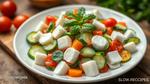 Mix Fresh Cucumber Salad with Mozzarella