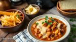 Slow Cooker Chicken Chili with Cheese Sauce