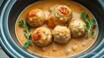 Slow Cooker Chicken Meatballs in Creamy Sauce