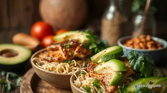 Grilled Chicken Burrito Bowls with Avocado