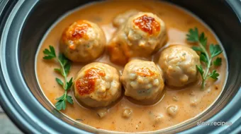 Slow Cooker Chicken Meatballs in Creamy Sauce