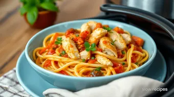 Slow Cooker Chicken Spaghetti Delightful Comfort recipe card