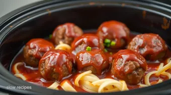 Slow Cooker Meatballs with Sweet BBQ Sauce