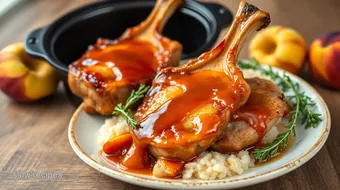 Slow Cooker Pork Chops with Peach Glaze