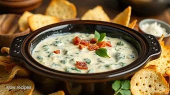 Slow Cooker Spinach Bacon Dip - Creamy & Tasty