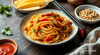 Stir-Fried Noodles with Sweet & Spicy Taste