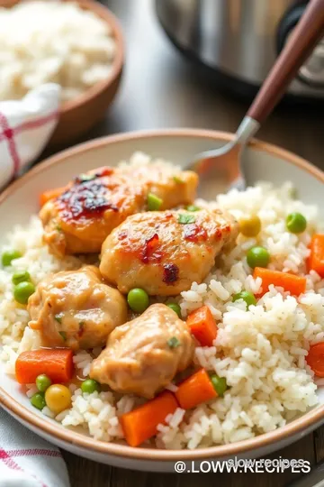 Cozy Slow Cooker Chicken and Rice for Two presentation