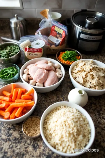 Creamy Slow Cooker Chicken and Wild Rice Soup ingredients