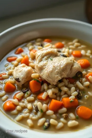 Creamy Slow Cooker Chicken and Wild Rice Soup presentation