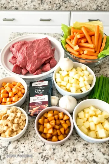 Hearty Beef and Vegetable Stew in a Crock Pot ingredients