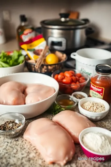 Slow Cooker Chicken Parmigiana ingredients