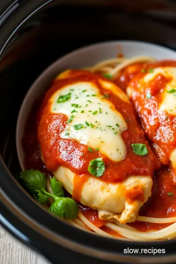 Slow Cooker Chicken Parmigiana presentation