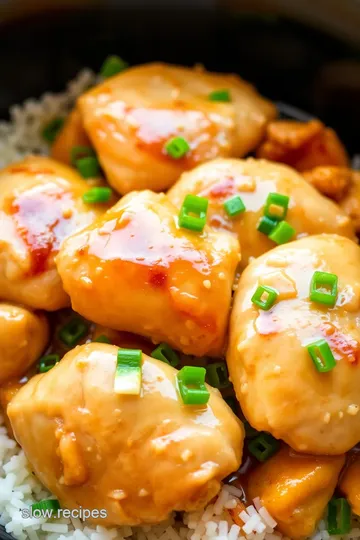 Slow Cooker Honey Garlic Frozen Chicken presentation