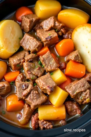 Hearty Venison Stew with Root Vegetables presentation