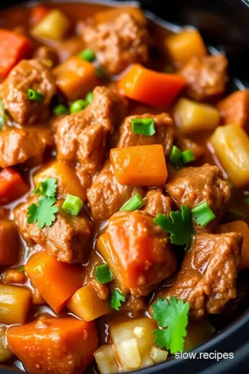 Hearty Weight Watchers Slow Cooker Beef and Vegetable Stew presentation