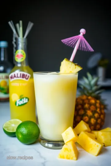 Malibu Coconut Rum Paradise Punch presentation