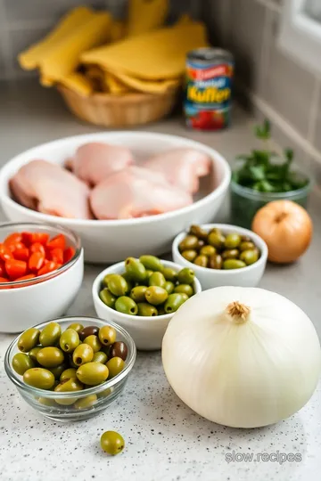 Mediterranean Slow Cooker Chicken with Olives and Tomatoes ingredients