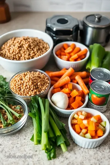 Hearty Slow Cooker Lentil Stew ingredients