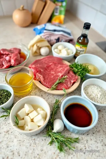 Savory Slow Cooker Flank Steak with Garlic and Herbs ingredients