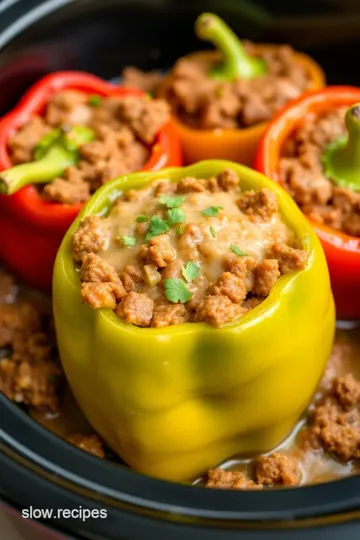 Slow Cooker Stuffed Pepper Soup presentation