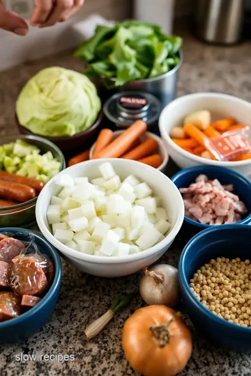 Slow Cooker Cabbage and Sausage Stew ingredients