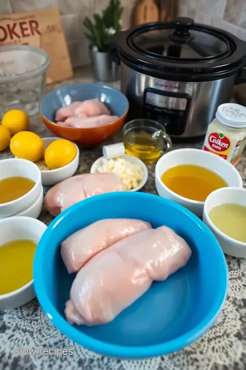 Slow Cooker Lemon Garlic Chicken Breasts ingredients