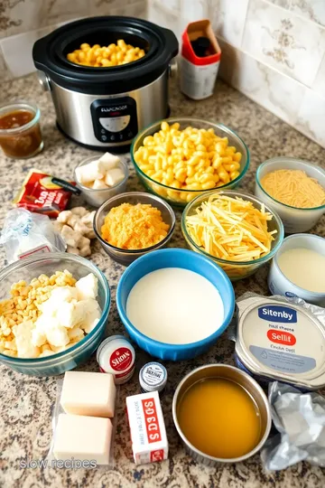 Slow Cooker Chicken Mac and Cheese Delight ingredients