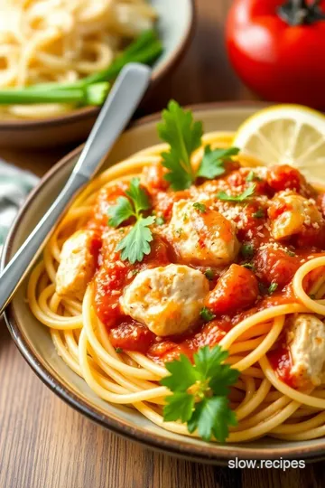 Slow Cooker Chicken Spaghetti presentation