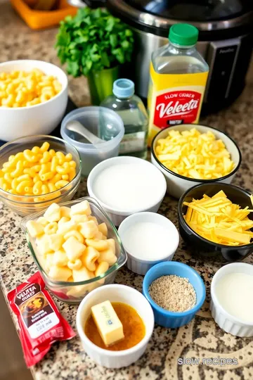 Slow Cooker Mac n Cheese with Velveeta: The Ultimate Easy Comfort Food Recipe! ingredients