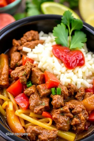 Slow Cooker Ropa Vieja presentation