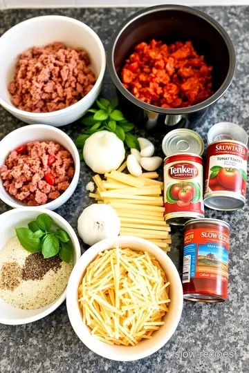 Slow Cooker Spaghetti with Meat Sauce ingredients