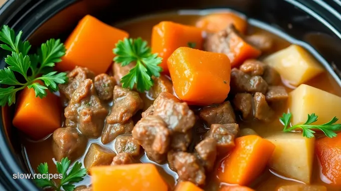 Hearty Slow-Cooked Beef Stew in a Crock Pot