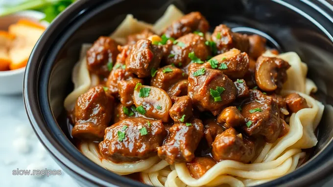 Slow Cooker Beef Tips and Gravy