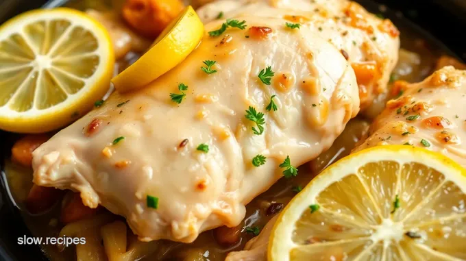 Slow Cooker Lemon Garlic Chicken Breasts