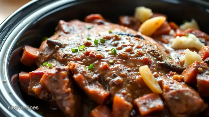 Slow Cooker Flank Steak with Garlic and Herbs